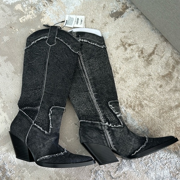Zara rhinestone cowboy boots that sold out everywhere! Size 38 - Picture 2 of 5